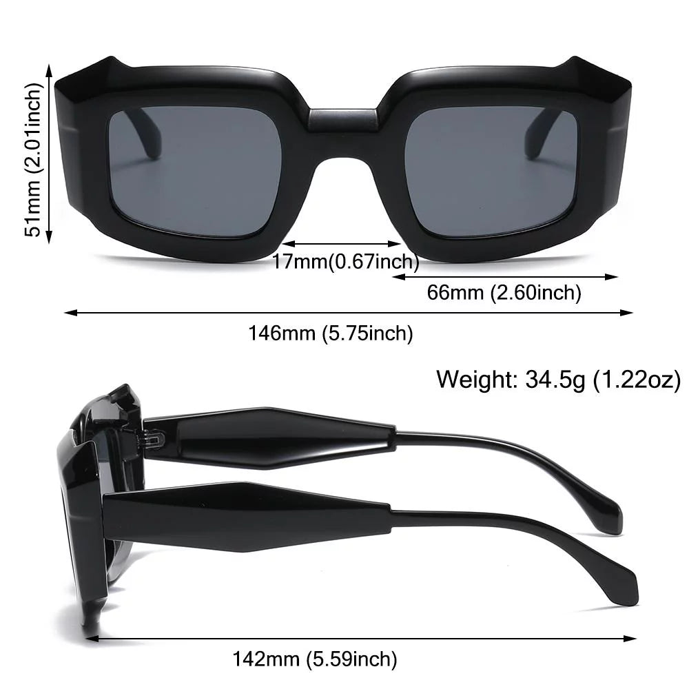 Sunnies UV400 Protection Polygon Men Women Sunglasses Shades Square Sun Glasses Futuristic Frame GREEN