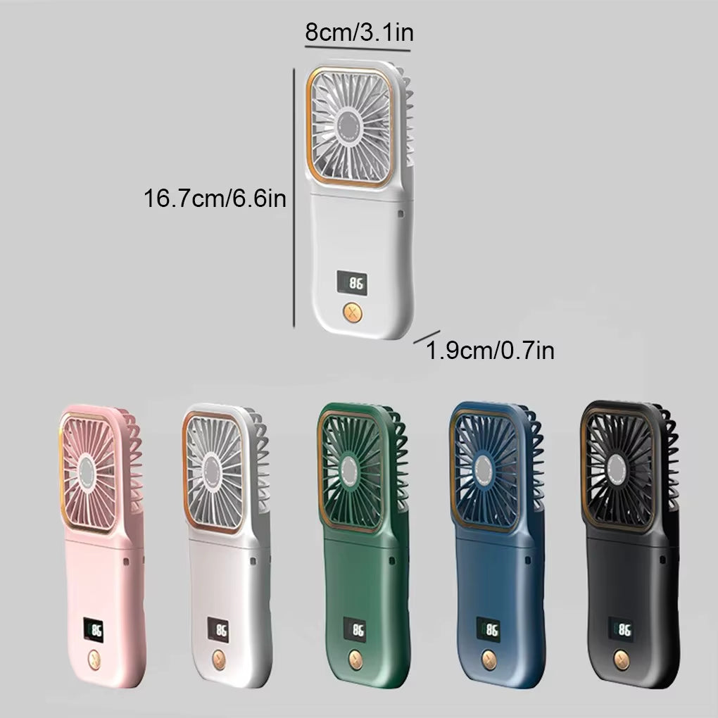 Hanging Neck Fans Mini Portable Folding USB Charging 3000Mah Power Bank Portable Handheld Desktop Multi Function Fan