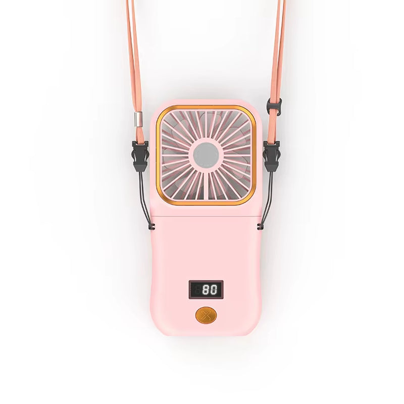 Hanging Neck Fans Mini Portable Folding USB Charging 3000Mah Power Bank Portable Handheld Desktop Multi Function Fan