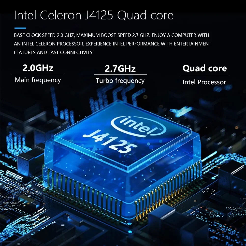 Windows 10 11 Pro Laptop,  Celeron J4125, 15.6 ", 1920X1080, 12GB RAM, 128GB 256GB 512GB, 1TB 2TB SSD, Windows 10 Notebook